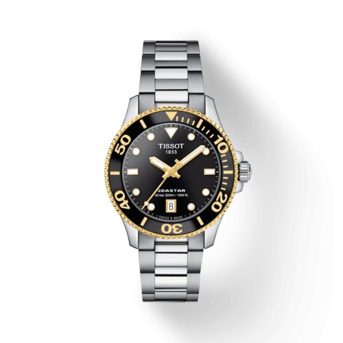 Tissot Seastar 1000 36 Quartz Stainless Steel - Yellow Gold / Black / Bracelet